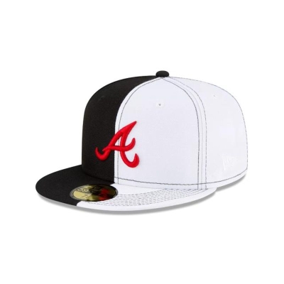 Atlanta Braves Gorra | New Era MLB Split Crown 59fifty Fitted Cap Mexico - Negros